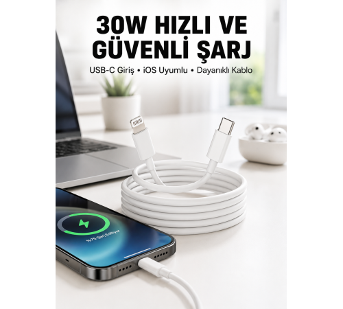 İOS Uyumlu 8 X Xs Xr 11 12 13 14/Pro Max Mini Plus Şarj Kablosu Yeni Nesil