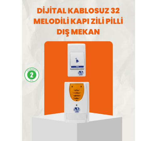 Kablosuz Kapı Zili Kolay Kurulumlu Modern Kullanım