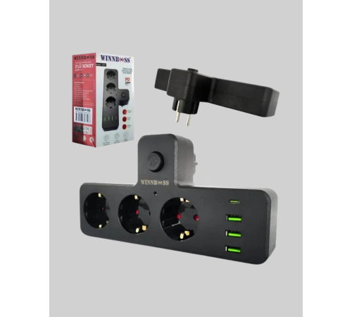 Anahtarlı Çoklu Priz 3 USB 1 Type-C Hızlı Şarj Destekli