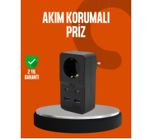 Akım Korumalı Priz 4 USB Type C Destekli Yüksek Isı Dayanımlı
