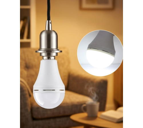 Elektrik Kesintisinde Yanan Şarjlı LED Ampul E27 6500K Güçlü Işık