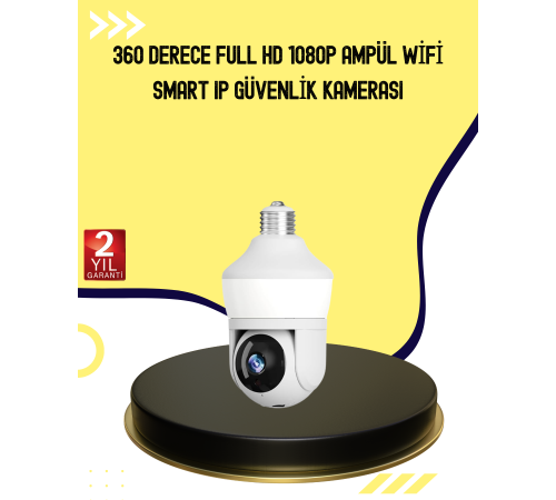 360° Full HD Wi-Fi Akıllı Ampül Kamera Gece Görüşlü