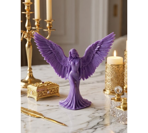 3D Lila Melek İnsan Biblo Estetik Dekoratif Obje