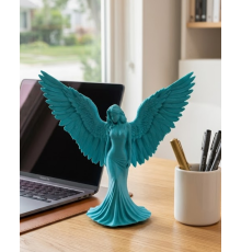 3D Turkuaz Melek İnsan Biblo  Estetik Dekoratif Obje
