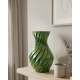 Yeşil Spiral 3D Baskı Vazo Estetik Modern Ev Ofis Dekoru