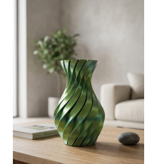 3D Spiral Yeşil Vazo Modern Tasarım Dekoratif Ev Aksesuarı