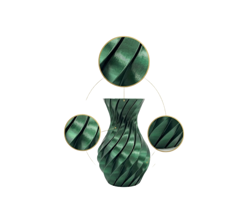 3D ÜRÜN SPİRAL VAZO YEŞİL