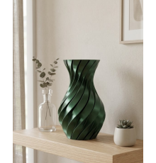 3D Spiral Yeşil Vazo Modern Tasarım Dekoratif Ev ve Ofis Aksesuarı