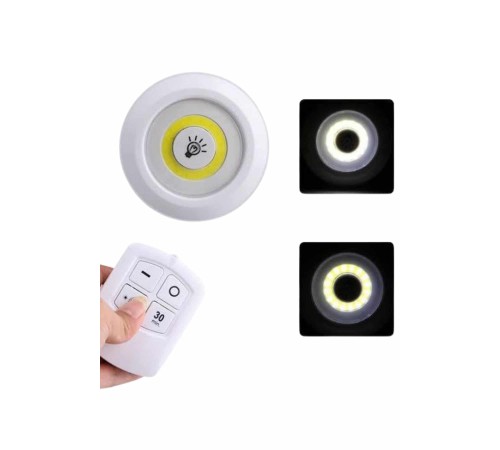 Dolap Işığı Mutfak Rafı Işığı Uzaktan Kumandalı 3 Lü Spot Led Lamba