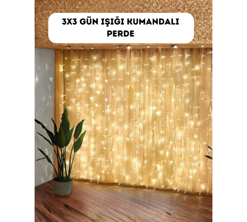 Dekoratif Perde Peri Led Günışığı Renk 8 Fonksiyonlu Işık