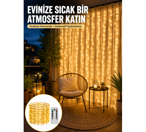 Romantik Ambiyans İçin Uzaktan Kumandalı Günışığı Peri Led Yeni Nesil