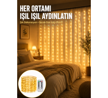 Dekoratif Perde Peri Led Günışığı Renk 8 Fonksiyonlu Işık Yeni Nesil