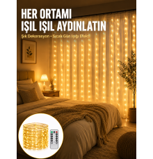 Dekoratif Perde Peri Led Günışığı Renk 8 Fonksiyonlu Işık Yeni Nesil