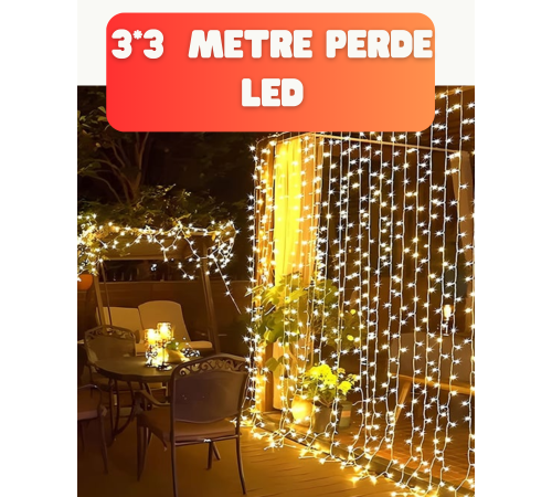 300 LED Perde Işık – Sıcak Beyaz Dekoratif Aydınlatma