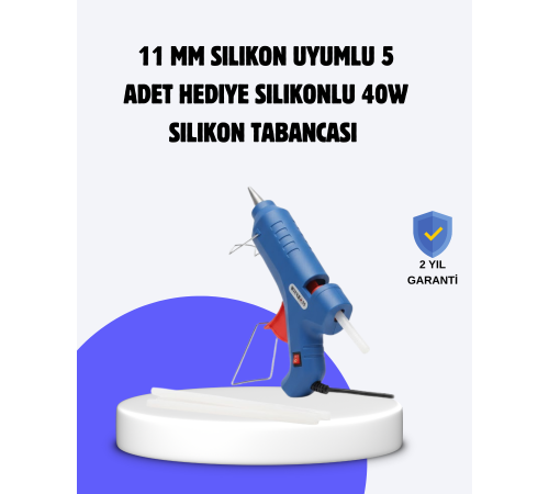Sıcak Mum Tabancası 40W 5 Silikon Hediyeli Kolay ve Hızlı Yapıştırma