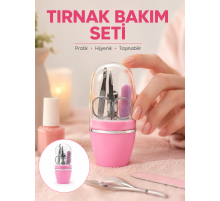 Tırnak Bakım Manikür Pedikür Seti 4 Parça Pembe Minimal ve Dayanıklı Yeni Nesil
