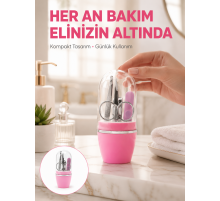 Tırnak Bakım Manikür Pedikür Seti 4 Parça Pembe Pratik Günlük Kullanım Yeni Nesil