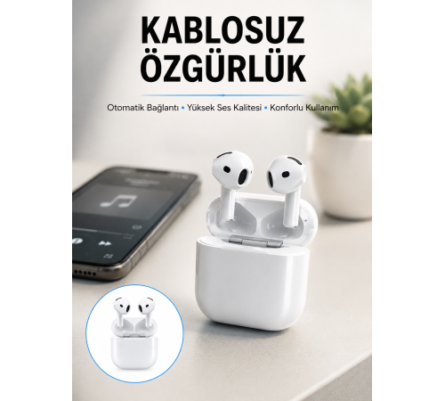 4.Nesil Bluetooth Kulaklık Yüksek Ses Kaliteli Dokunmatik Kontrol Özellikli Yeni Nesil