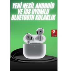 Yeni Nesil Bluetooth Kulaklık Beyaz Çağrı Cevaplayabilen Kablosuz