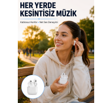 Bluetooth Kulaklık Beyaz Çağrı Cevaplama Dokunmatik Kontrol Kablosuz Yeni Nesil