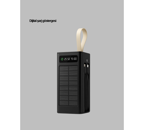 Taşınabilir Güneş Panelli Powerbank Çoklu Cihaz Şarj Destekli