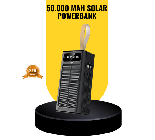 Güneş Panelli Powerbank LED Işıklı Taşınabilir Şarj Cihazı