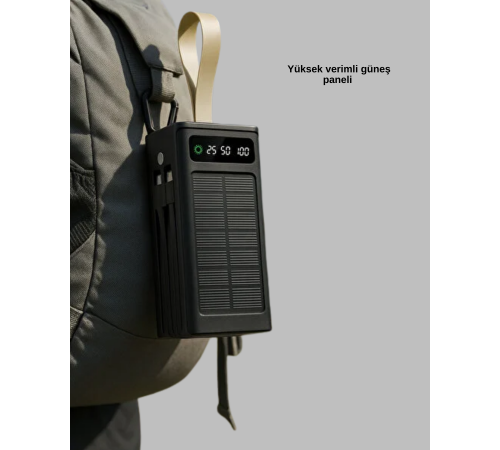 Kamp ve Outdoor Kullanıma Uygun Güneş Panelli Powerbank