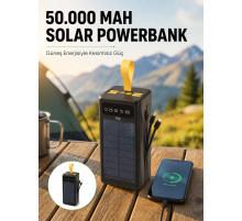 Güneş Enerjili Powerbank Dijital Göstergeli Taşınabilir Güç Kaynağı Yeni Nesil