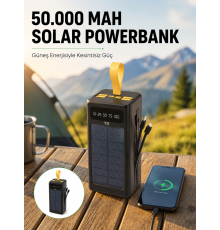 Güneş Enerjili Powerbank Dijital Göstergeli Taşınabilir Güç Kaynağı Yeni Nesil