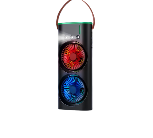 RGB Işıklı Spreyli Masa Fanı Çift Motorlu Güçlü Üflemeli Taşınabilir Fan