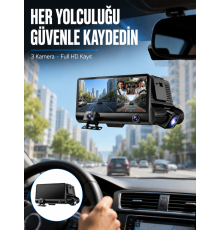 Çift ve Üçlü Lens Seçeneği ile Tüm Açılardan Kayıt Yapan Araç Kamerası Yeni Nesil