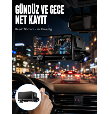 Çift Lens Araç Güvenlik Kamerası G Sensörlü Full HD Yeni Nesil