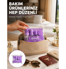 Seyahat Bakım Seti 5 Parça Sızdırmaz Şeffaf Kapaklı 30ml Yeni Nesil