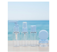5’li Seyahat Dolum Şişe Seti 30 ml Şeffaf Taşıma Çantalı