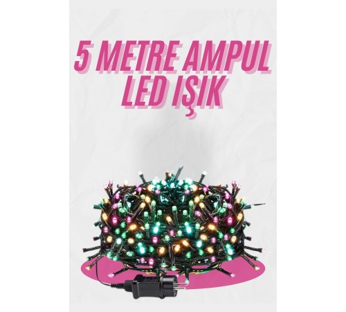 5 Metre Ampul LED Işık Renkli RGB Çok Renkli Led Aydınlatma