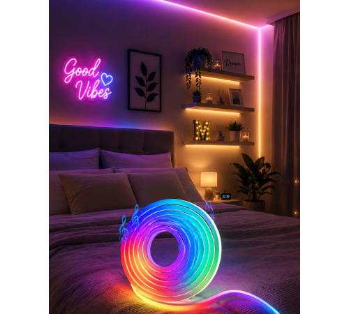 USB Girişli RGB Neon Şerit Led TV Oda Masa Dekor Işığı