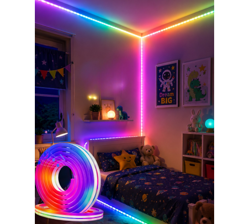 16 Milyon Renk RGB Neon Şerit Led İç ve Dış Mekan Dekor Işığı