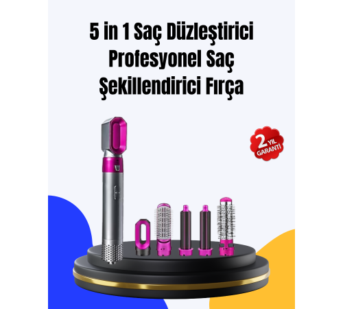 5 Parça Saç Şekillendirme Seti Düzleştirme Dalga ve Bukle Yapma