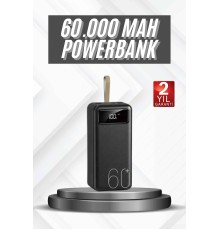 Hızlı Şarj 4 Çıkışlı Powerbank 60.000 Mah Taşınabilir Dijital Göstergeli