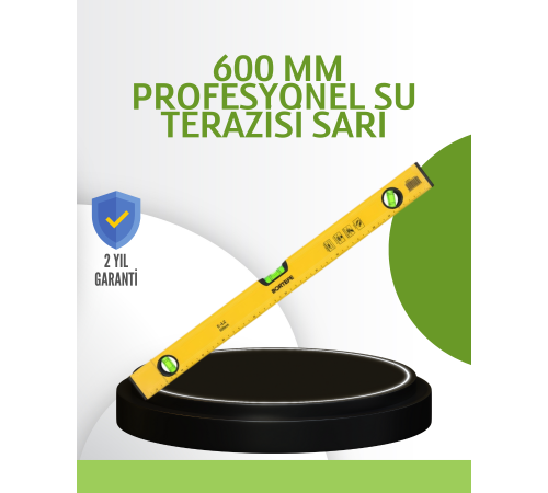 600 mm Su Terazisi Sarı Dayanıklı Gövde Hassas Ölçüm