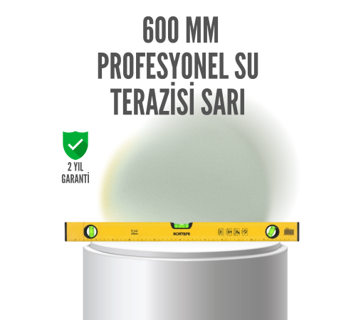600 mm Su Terazisi Sarı Dayanıklı Gövde Hassas Ölçüm
