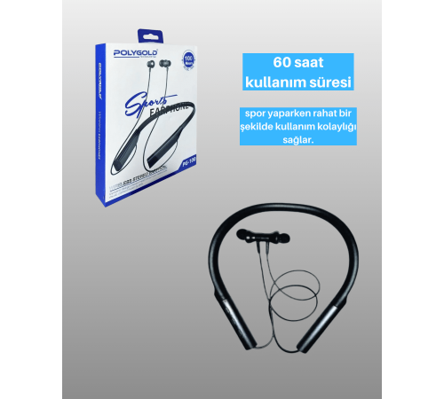 Polygold PG-100 Type-C Şarjlı Bluetooth Kulaklık – Boyun Askılı, Uzun Pil Ömürlü, Mikrofonlu