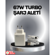 67 Watt Güvenli Hızlı Şarj Adaptörü Samsung M31 M33 M51 Uyumlu