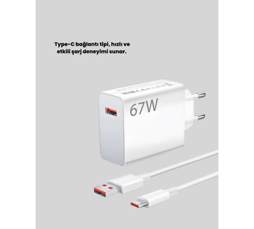 67 Watt Type C Hızlı Şarj Başlık  Black Shark Uyumlu