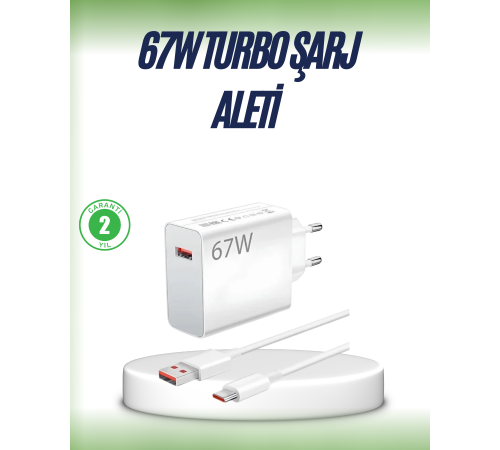67 Watt Çift Turbo Şarj Adaptörü  Reno 4 5 6 Uyumlu