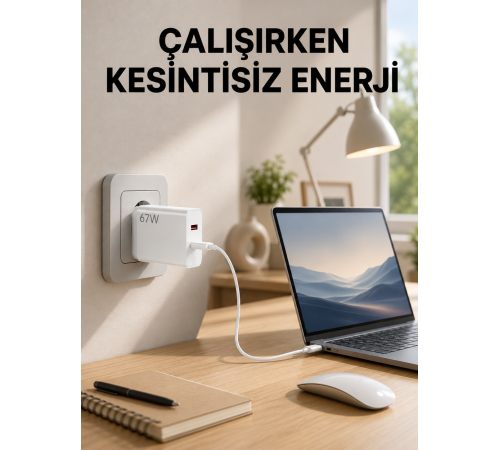 67 Watt Turbo Şarj Cihazı Motorola G30 G50 G60 G82 Uyumlu Yeni Nesil