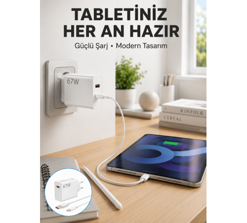 67 Watt Type C Hızlı Şarj Başlık Black Shark Uyumlu Yeni Nesil