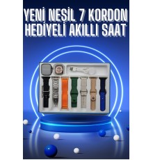 Akıllı Saat 7 Kordon Hediyeli Takvim Alarm Nabız Ölçer Bildirim Görme Sesli Görüşme
