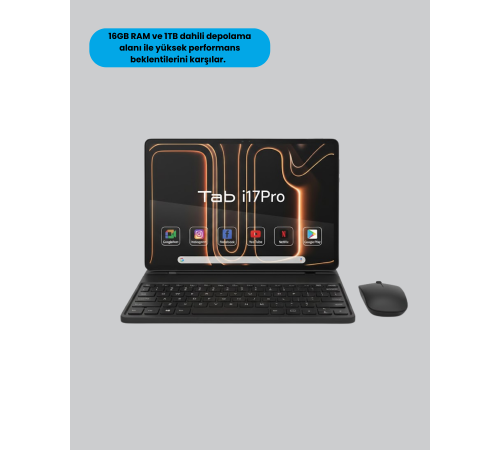 Android 15 Tablet Klavyeli Mouse’lu Profesyonel Set