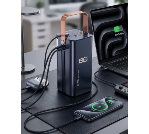 80000 mAh Taşınabilir Powerbank Süper Hızlı Şarj Çoklu Çıkış ve LED Göstergeli